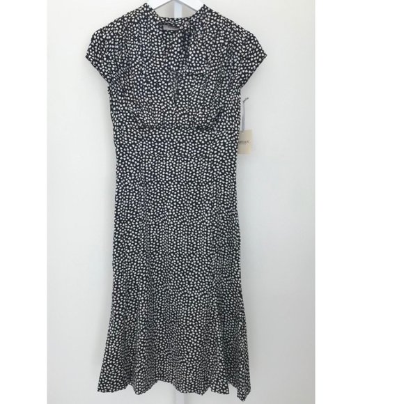 BRYAN BRADLEY BLACK AND WHITE SILK HEART DRESS STYLE BBF09813 SIZE US 6 NWTS! - Picture 1 of 15